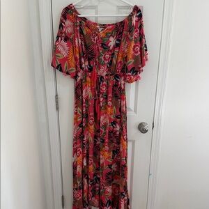 Tropical Floral Maxi Dress Size L